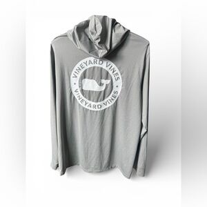 Vineyard Vines Light Gray Long Sleeve lightweight performance hoodie  size small